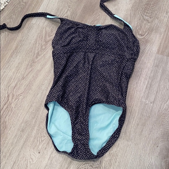 Prana Other - Prana Grey Geometric Print One Piece Swimsuit
